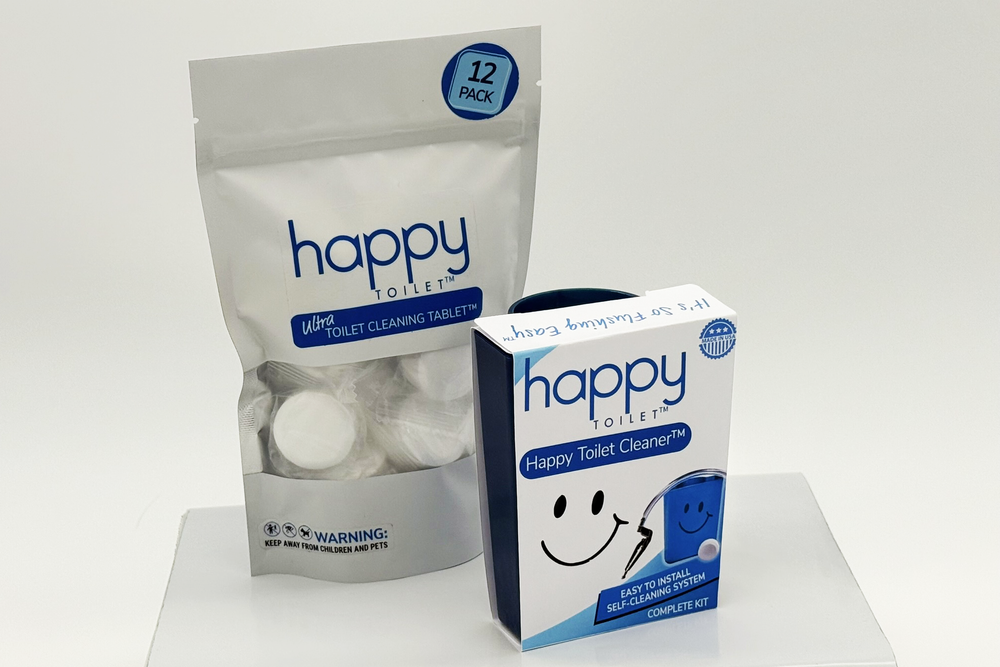Happy Toilet Cleaner & Ultra Toilet Cleaning Tablet Bundle