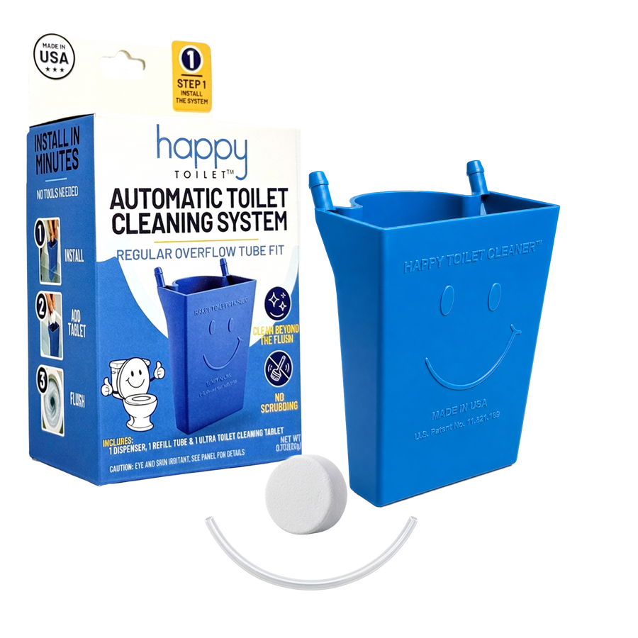 Happy Toilet self-cleaning tablet dispenser